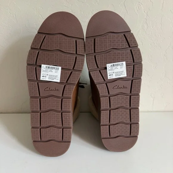 CLARK Leighly Lace Boot Women's Size 8M Brown Faux Fur Trim Ankle Bootie NIB - Picture 11 of 13